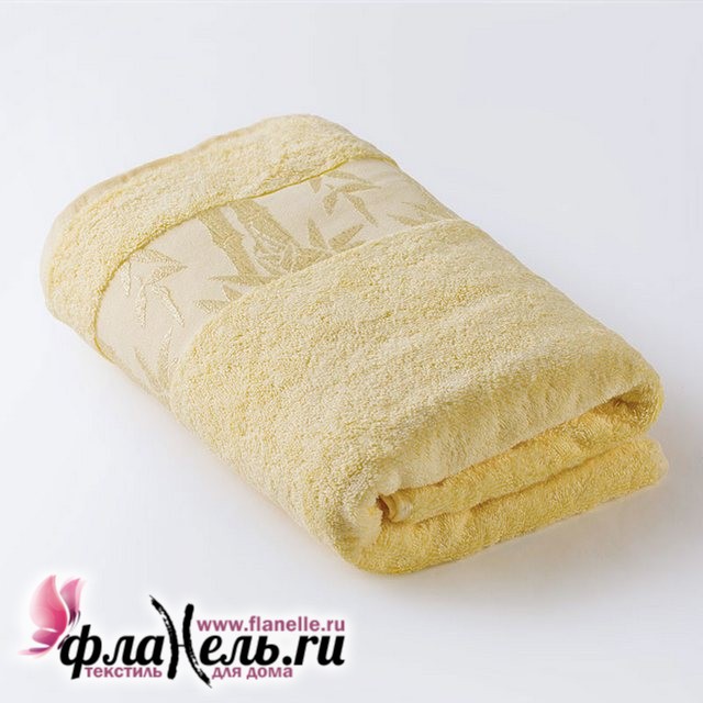 Махровое полотенце Ecotex Бамбук Классик лимонное 90х150 см