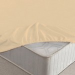 Натяжная простыня на резинке 140х200 Ecotex махровая персиковая