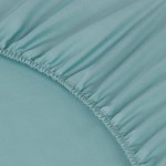 Простыня на резинке Ecotex сатин бирюзовая 180х200 см