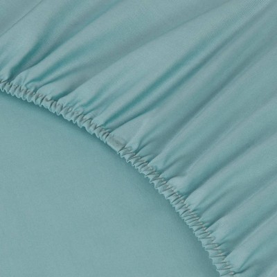 Простыня на резинке Ecotex сатин бирюзовая 90х200 см