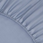 Простыня на резинке Ecotex сатин серо-голубая 90х200 см