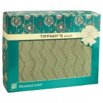 Вязаный плед TIFFANY'S secret Зелёный чай латте ажур