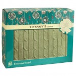 Вязаный плед TIFFANY'S secret Зелёный чай латте косичка