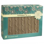 Вязаный плед TIFFANY'S secret Медовый латте косичка