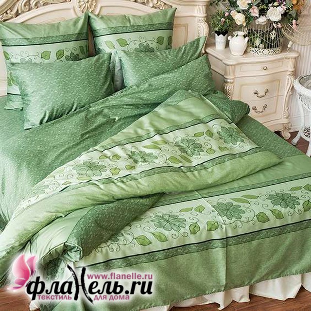 Комплект постельного белья Balimena мако-сатин CL-8241 Green (наволочки 70х70 см)