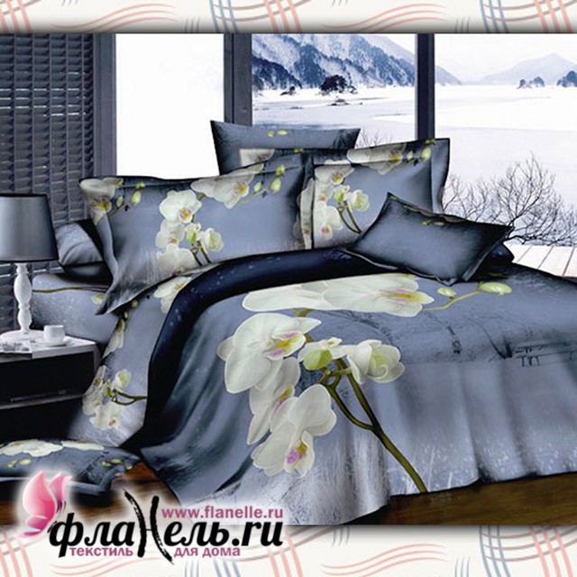 Комплект постельного белья MONA LIZA Premium 3D Frost Orchide