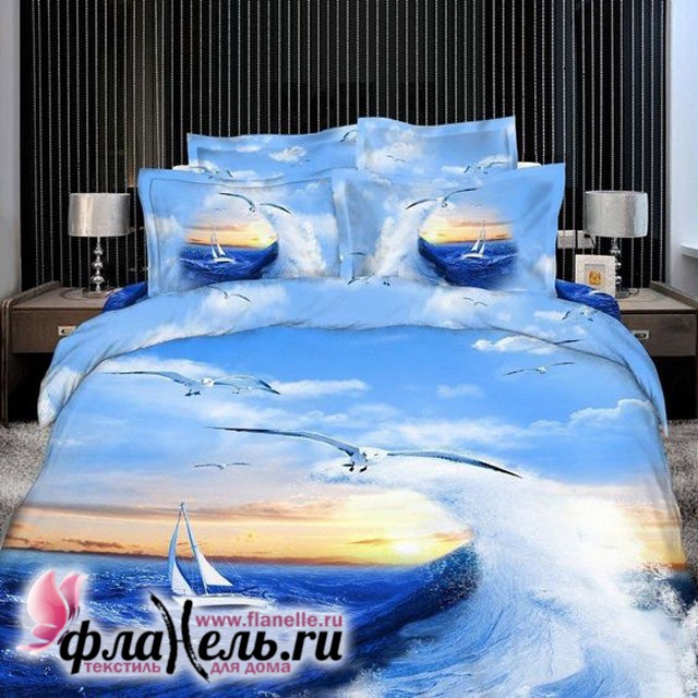 Комплект постельного белья MONA LIZA Premium 3D Lagoon