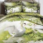 Комплект постельного белья MONA LIZA Premium 3D Swan Lake