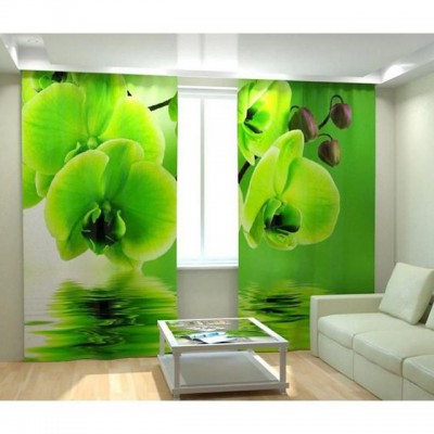 Фотошторы Зеленые орхидеи