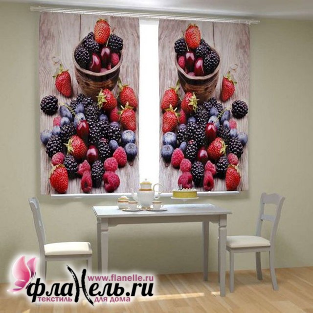 Фотошторы для кухни Ассорти