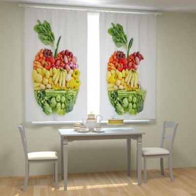 Фотошторы для кухни Фруктовое яблоко